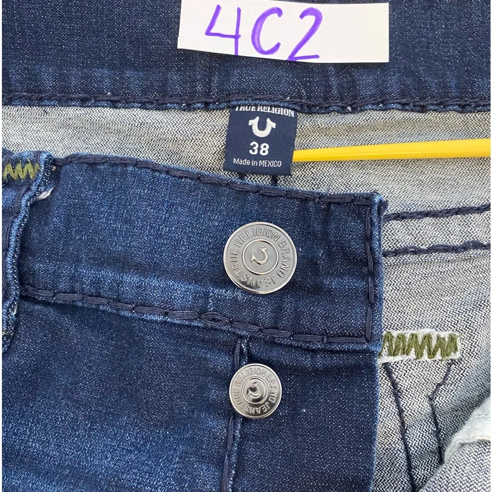 True Religion Men's Rocco Relaxed Skinny Super T Jeans Size 38X33 Blue